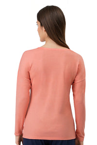 Cotton Blend Long Sleeves Sleep T-shirt - Canyon Clay thumbnail 4