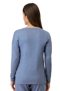 Cotton Blend Long Sleeves Sleep T-shirt - Tempest thumbnail 3