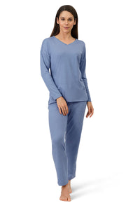 Cotton Blend Long Sleeves Sleep T-shirt - Tempest thumbnail 5