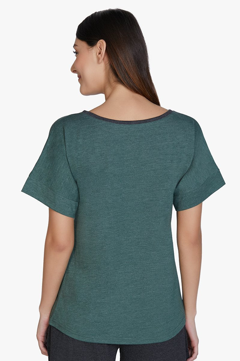 Cotton Blend Sleep T-shirt - Olive