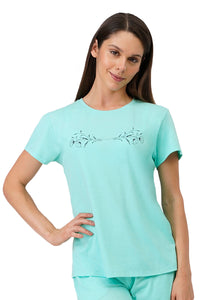 Cotton Blend Sleep T-shirt - Aruba Blue - color option