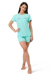 Cotton Blend Sleep T-shirt - Aruba Blue thumbnail 5