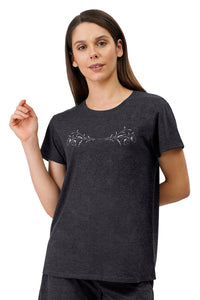 Cotton Blend Sleep T-shirt - Charcoal - color option