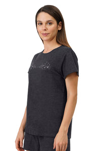 Cotton Blend Sleep T-shirt - Charcoal thumbnail 2