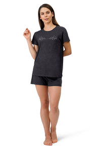 Cotton Blend Sleep T-shirt - Charcoal thumbnail 5