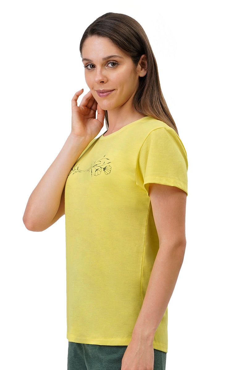 Cotton Blend Sleep T-shirt - Limelight