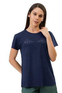 Cotton Blend Sleep T-shirt - Navy - color option