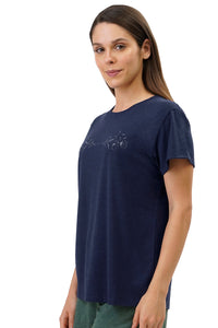 Cotton Blend Sleep T-shirt - Navy thumbnail 2