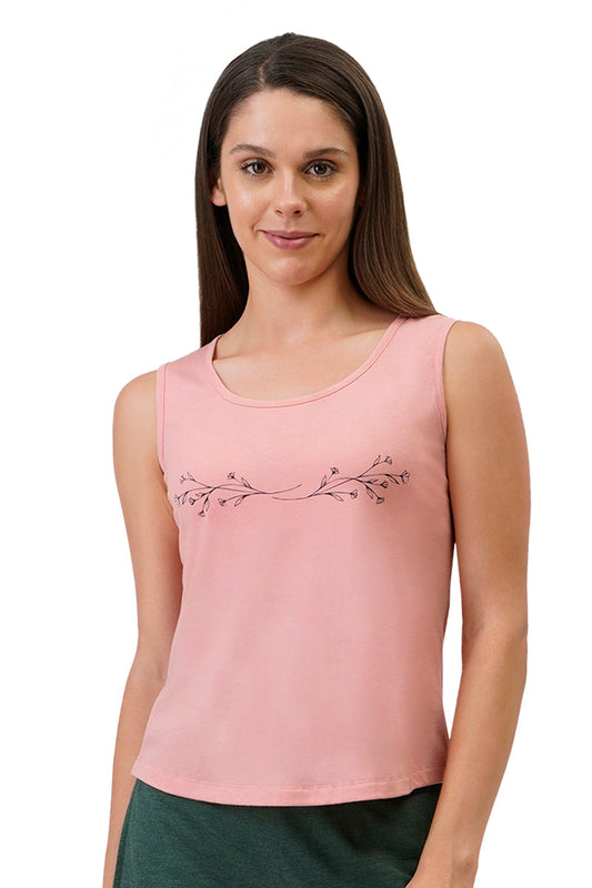 Cotton Blend Sleep Tank - Bridal Rose