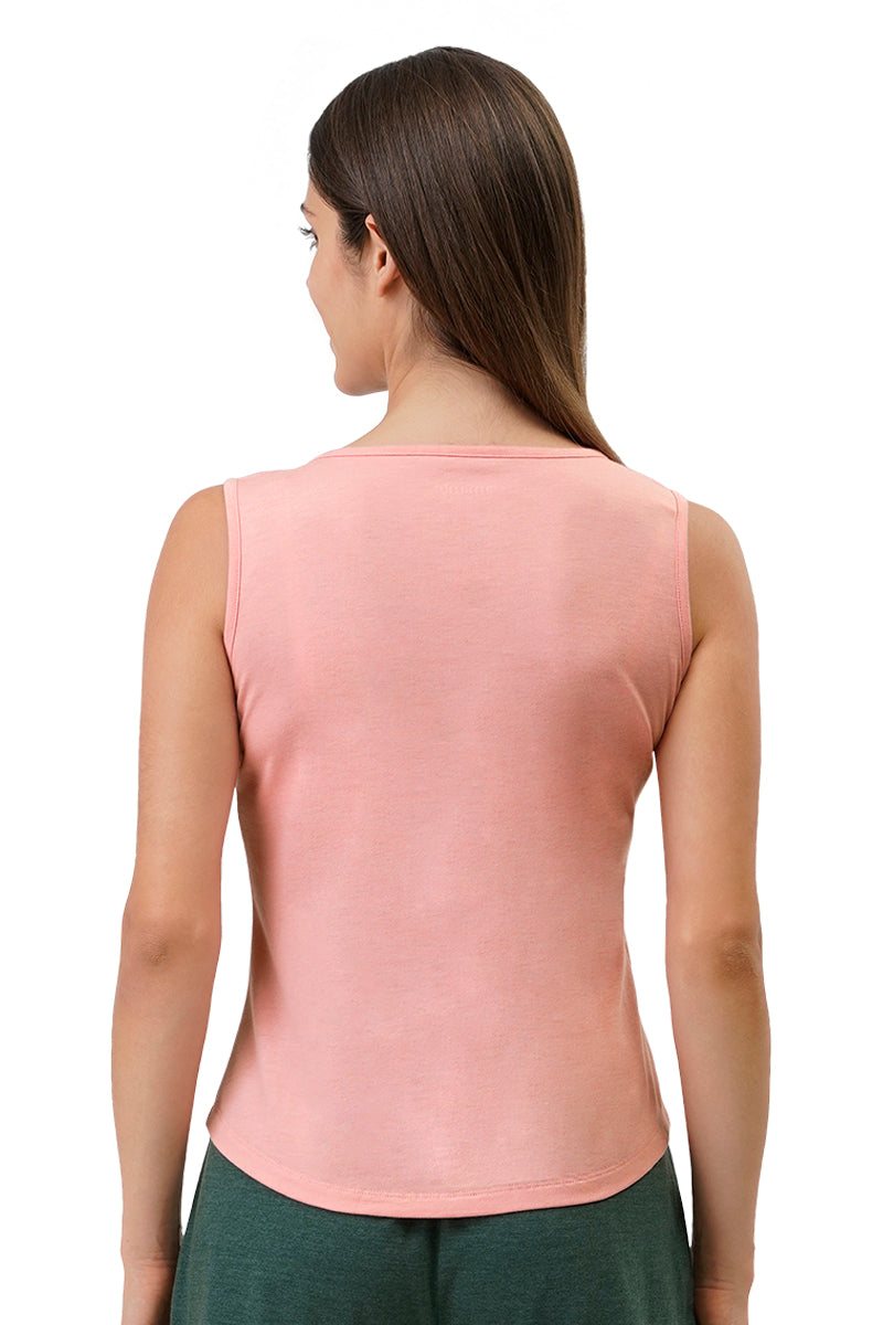 Cotton Blend Sleep Tank - Bridal Rose - Image 3 of 5