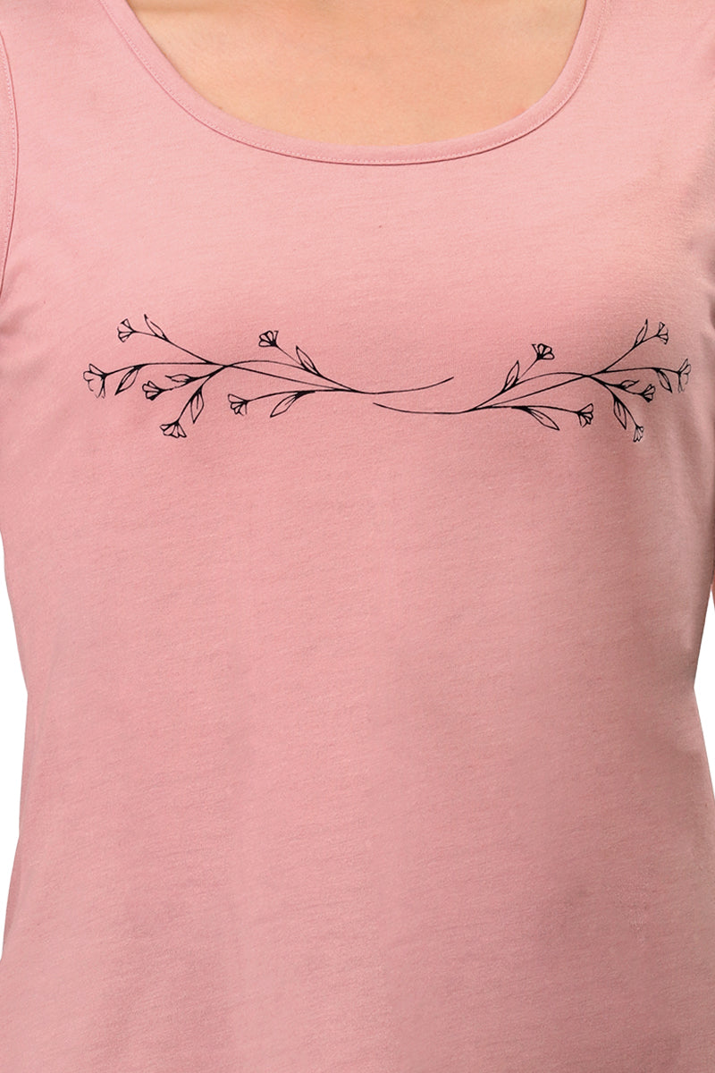 Cotton Blend Sleep Tank - Bridal Rose - Image 4 of 5