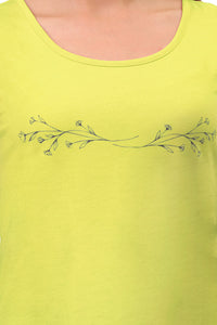 Cotton Blend Sleep Tank - Lime Light thumbnail 4