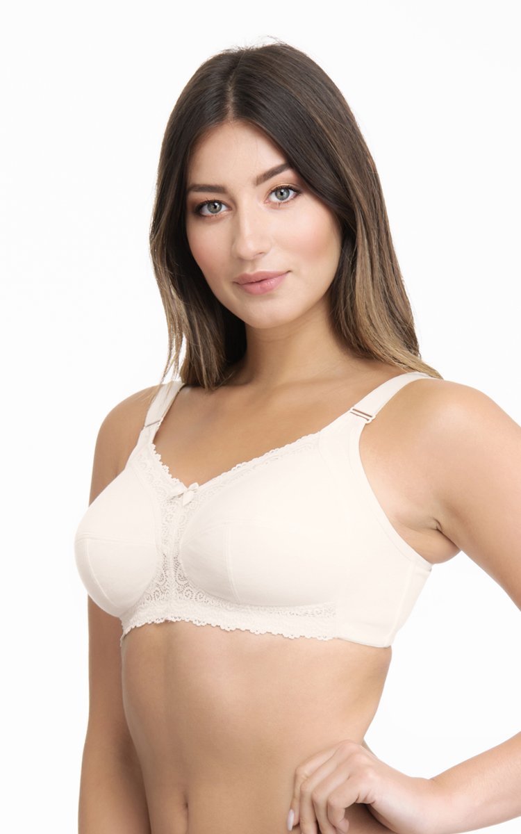 Non-Padded Non-Wired Ultimo Total Support Bra - Whitesmoke