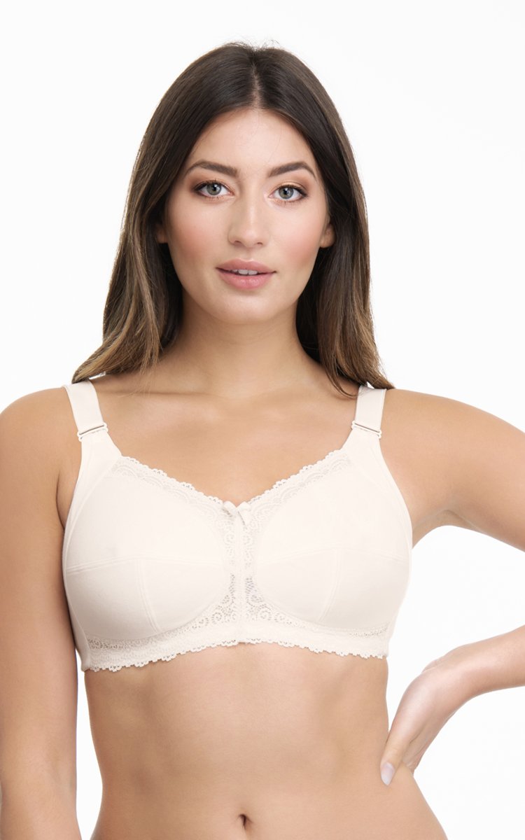 Non-Padded Non-Wired Ultimo Total Support Bra - Whitesmoke