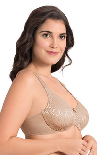 Ultimo Perfect Profile Non-Padded Wired Minimizer Bra - Lace Sandalwood thumbnail 2