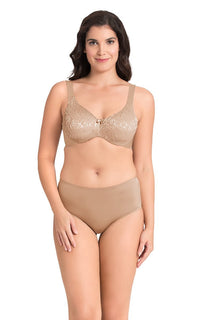 Ultimo Perfect Profile Non-Padded Wired Minimizer Bra - Lace Sandalwood thumbnail 4