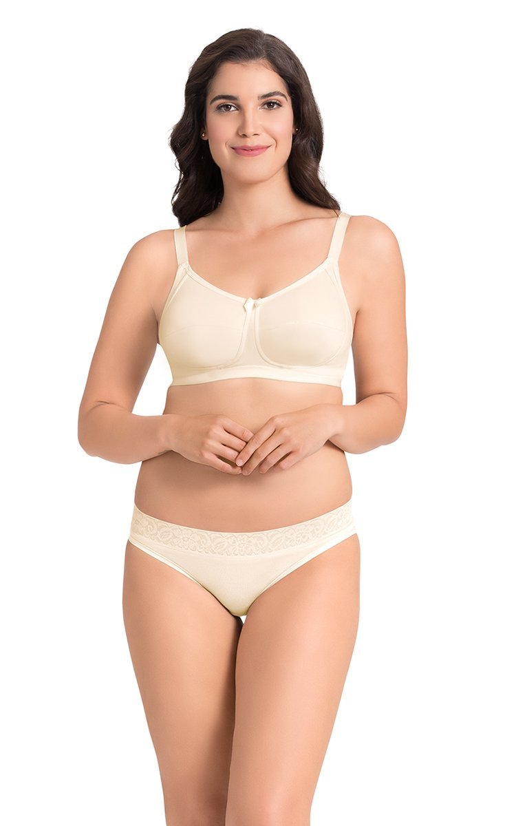 Ultimo Essential Cotton Non-Padded Non-Wired Bra (Pack of 2) - Whtsmke-Whtsmke Pr