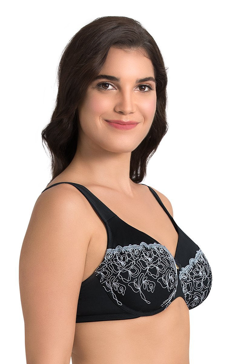 Womens Full Coverage Floral Underwire Non Padded Lace Bra Plus Size  Lingerie 40DDD