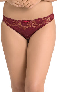 Ultimo Exotic Shimmer Low Rise Bikini - Laced Biking RedColor thumbnail 1