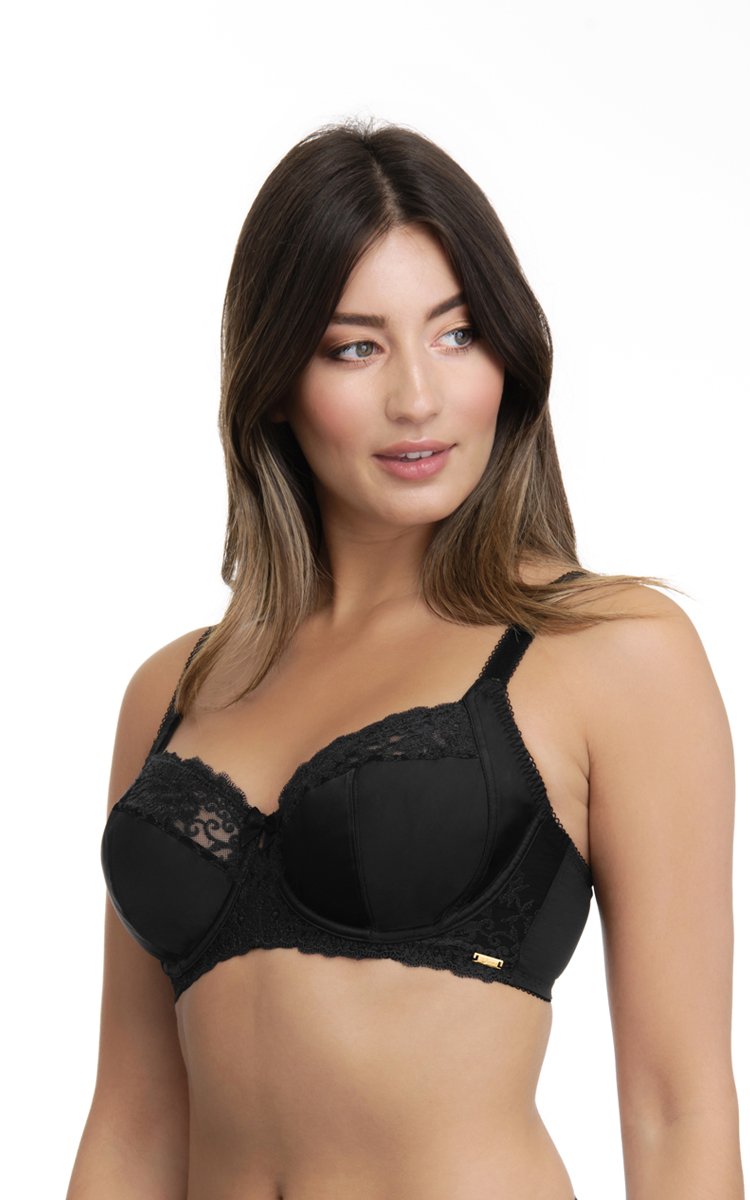 Ultimo Vintage Floral Non-Padded Wired Bra - Black