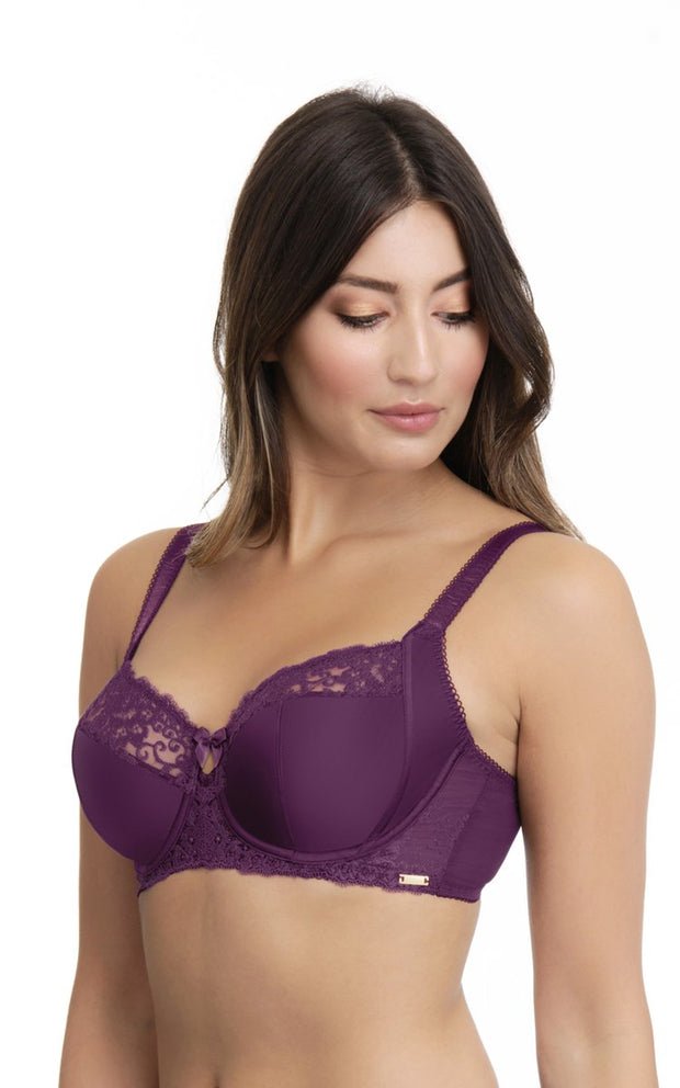 Ultimo Vintage Floral Non-Padded Wired Bra - Grape