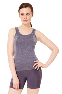 Half Sleeve Criss-cross Back Sports Cami - Dark Grey - color option