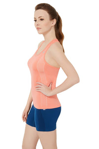 Half Sleeve Criss-cross Back Sports Cami - Porcelain Rose thumbnail 2