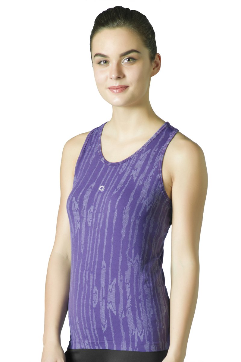 Round Neck Sports Tank Top - Petunia