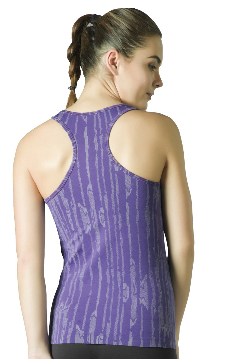 Round Neck Sports Tank Top - Petunia