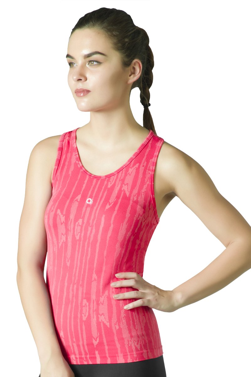 Round Neck Sports Tank Top - Teaberry