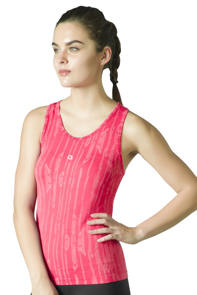 Round Neck Sports Tank Top - Teaberry - Image 2 of 4