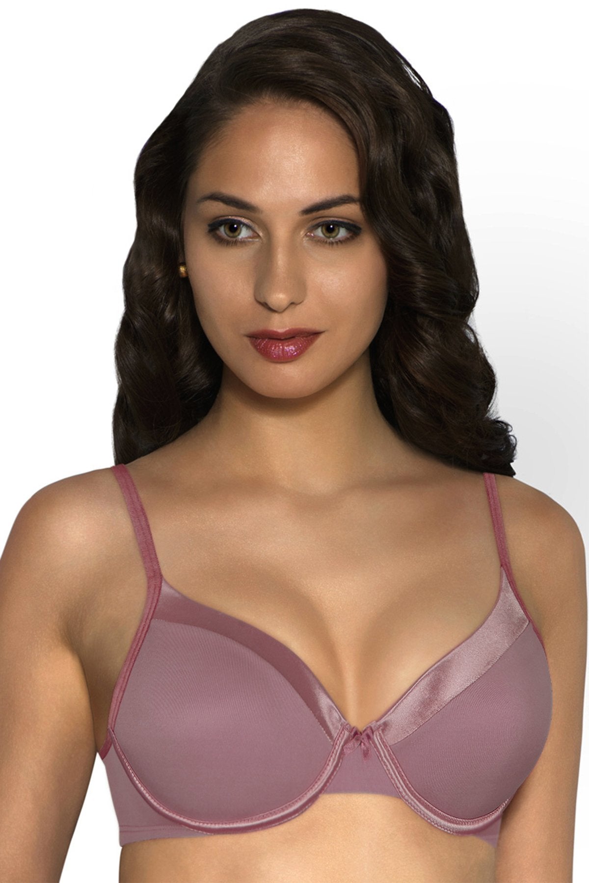 Satin Edge Padded Wired Bra - Antique Rose - Image 1 of 2