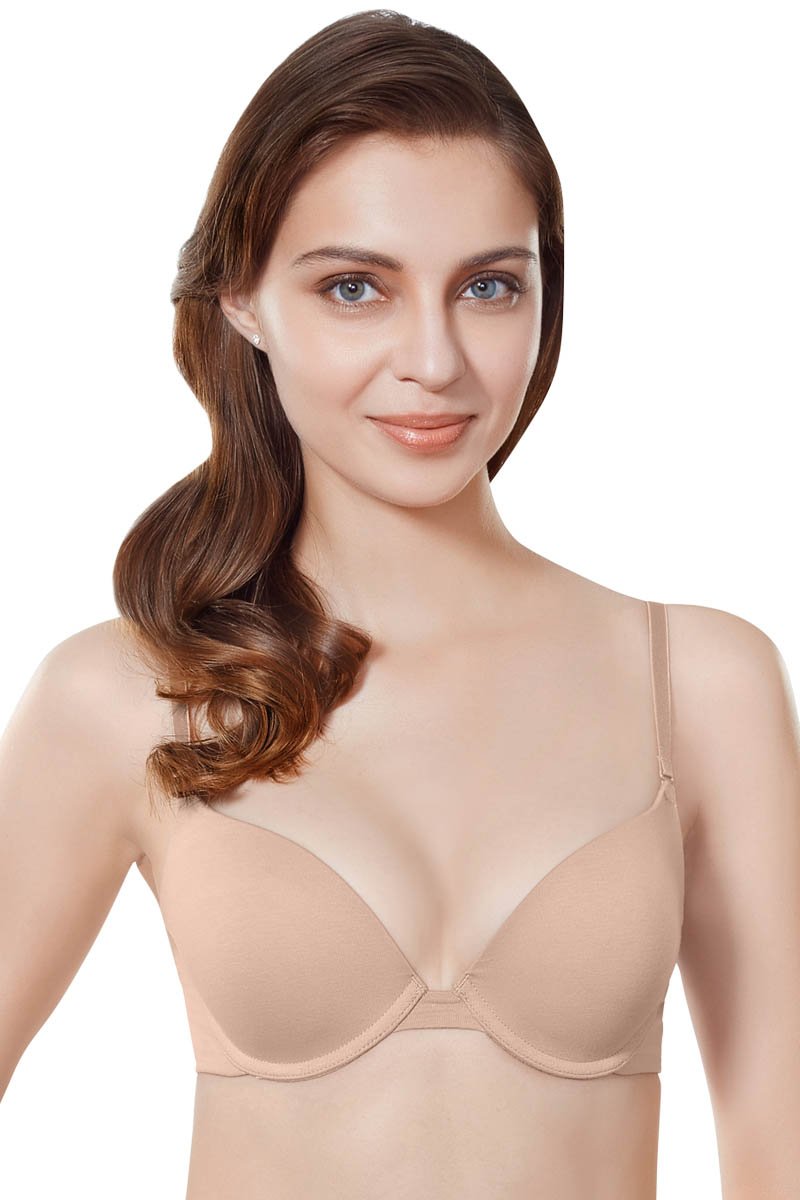 Everyday Pushup Padded Cotton Bra - Sandalwood Color - Image 1 of 4