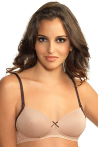 Radiant Chic Padded Non-Wired Bra - Nude-Chocolate Color thumbnail 1