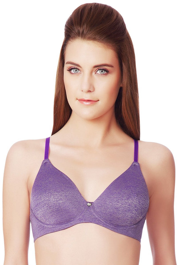Simply Chic Non-Padded Wired Bra - Royal Purple-Ash Color