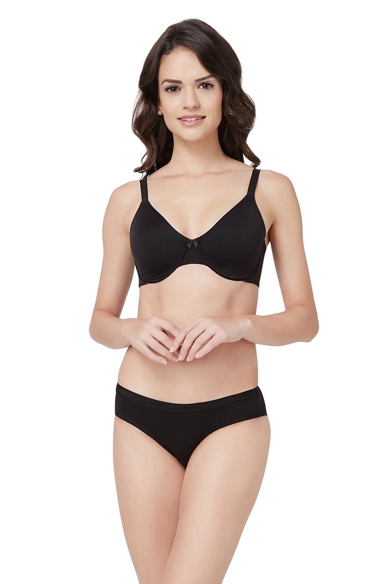 Black Curvy Support Minimiser Non Padded Wired Bra