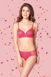 Flawless Padded Wired Full Coverage Bra - Rouge Red thumbnail 4