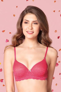 Flawless Padded Wired Full Coverage Bra - Rouge Red thumbnail 1