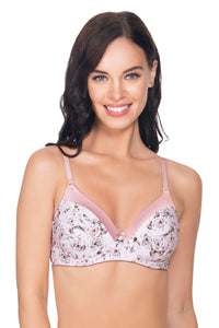 Satin Edge Padded Non-wired T-shirt Bra - Dawn Pink Pr - color option
