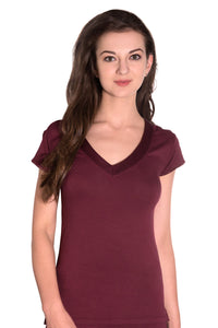 Satin Edge Pyjama top - Burgundy thumbnail 2
