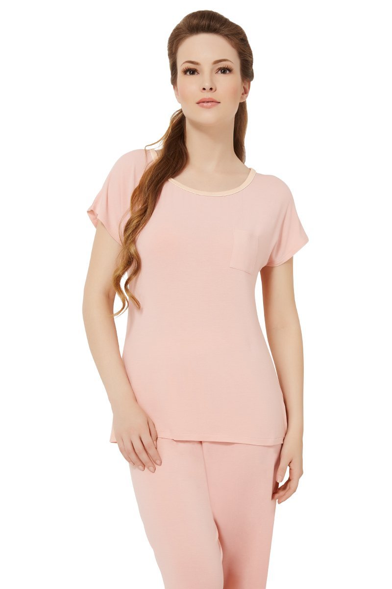 Sweet Interlude Sleep T-shirt - Light Coral Color
