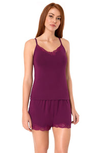 Lace Touch Camisole - Magenta Purple thumbnail 4