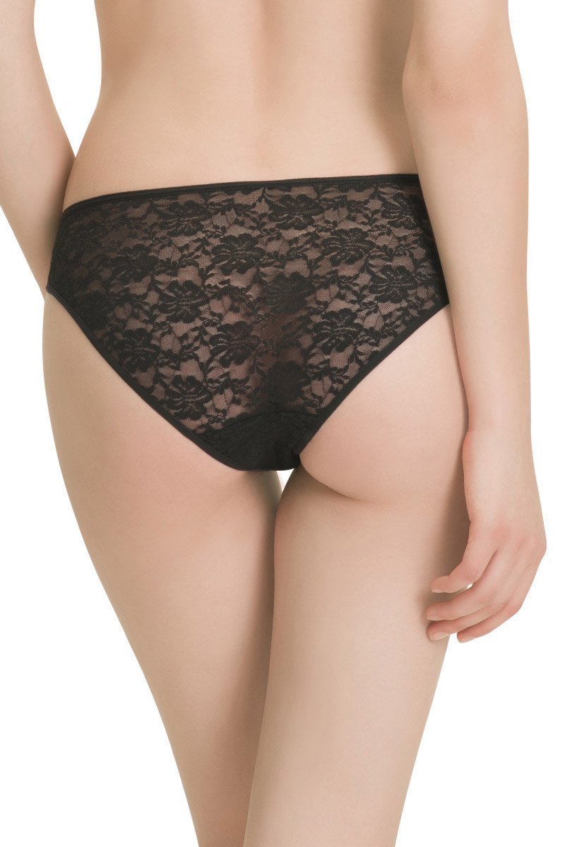 Floral Romance Lace Bikini Panty - Black - Image 2 of 2