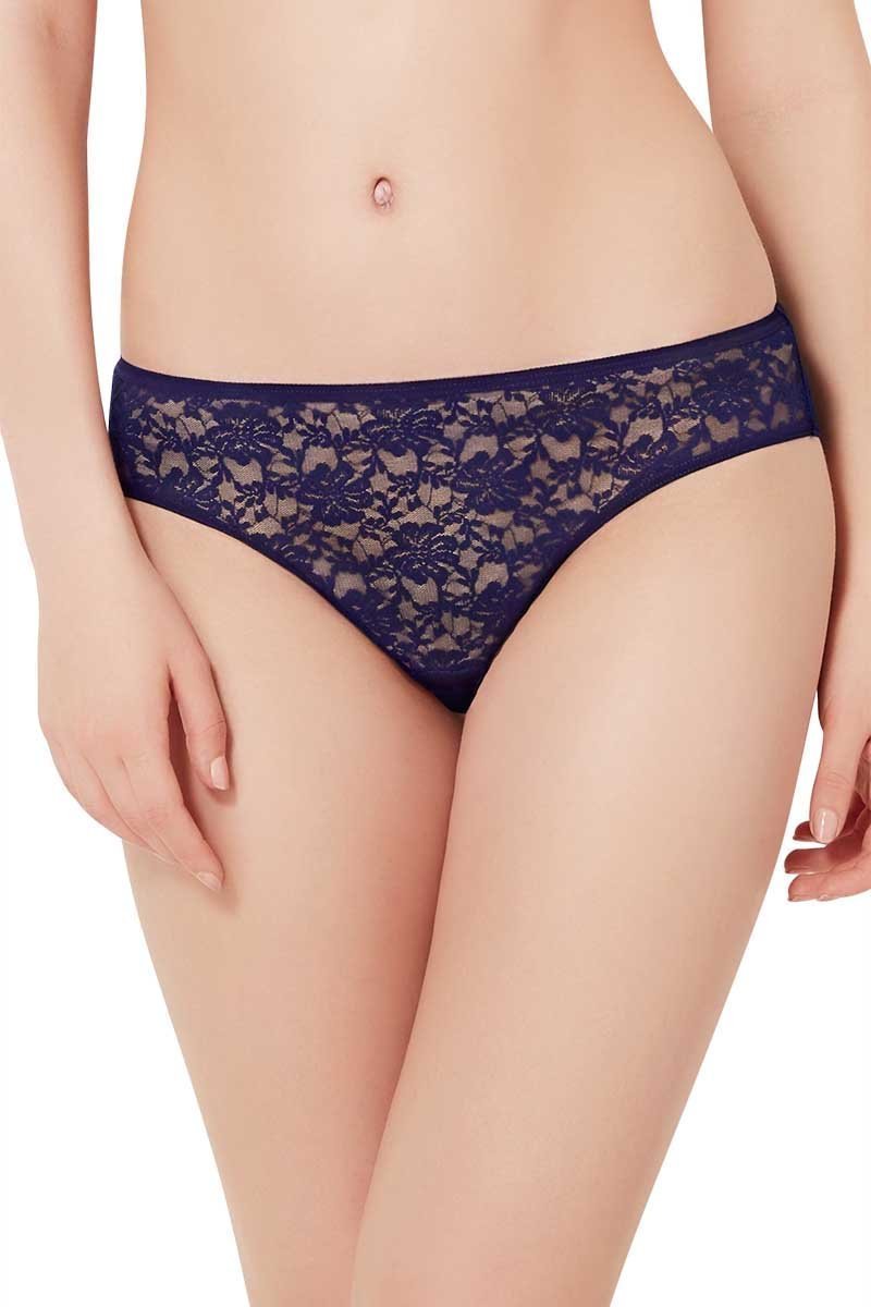 Floral Romance Lace Bikini Panty - Neon Pink-Ink - Image 1 of 4