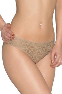 Floral Romance Lace Bikini Panty - Sesame - color option