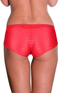 Coral Sheer Stripes Boy Shorts - Coral thumbnail 2