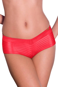 Coral Sheer Stripes Boy Shorts - Coral thumbnail 1