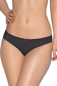 Black White Delicate Dots Bikini Panty - Black-White Dots - color option