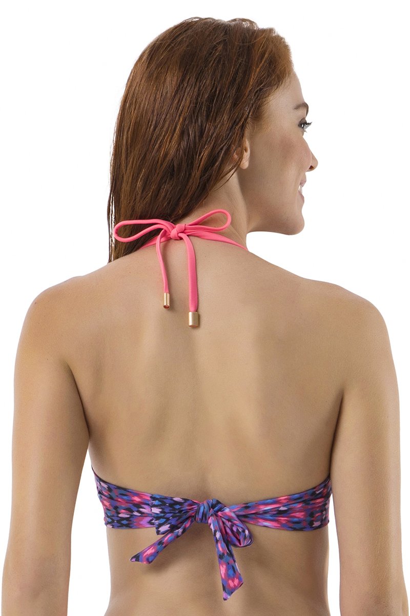 Halter Neck Twisted Swim Bandeau - Tribal Pr - Image 3 of 4