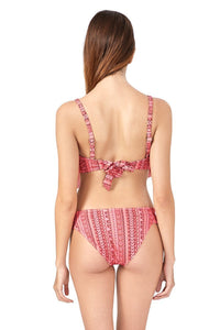 Side Ruched Swim Bottom - Coral Pr thumbnail 4
